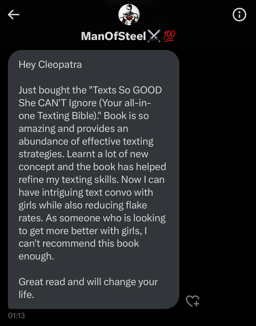 Customer testimonial