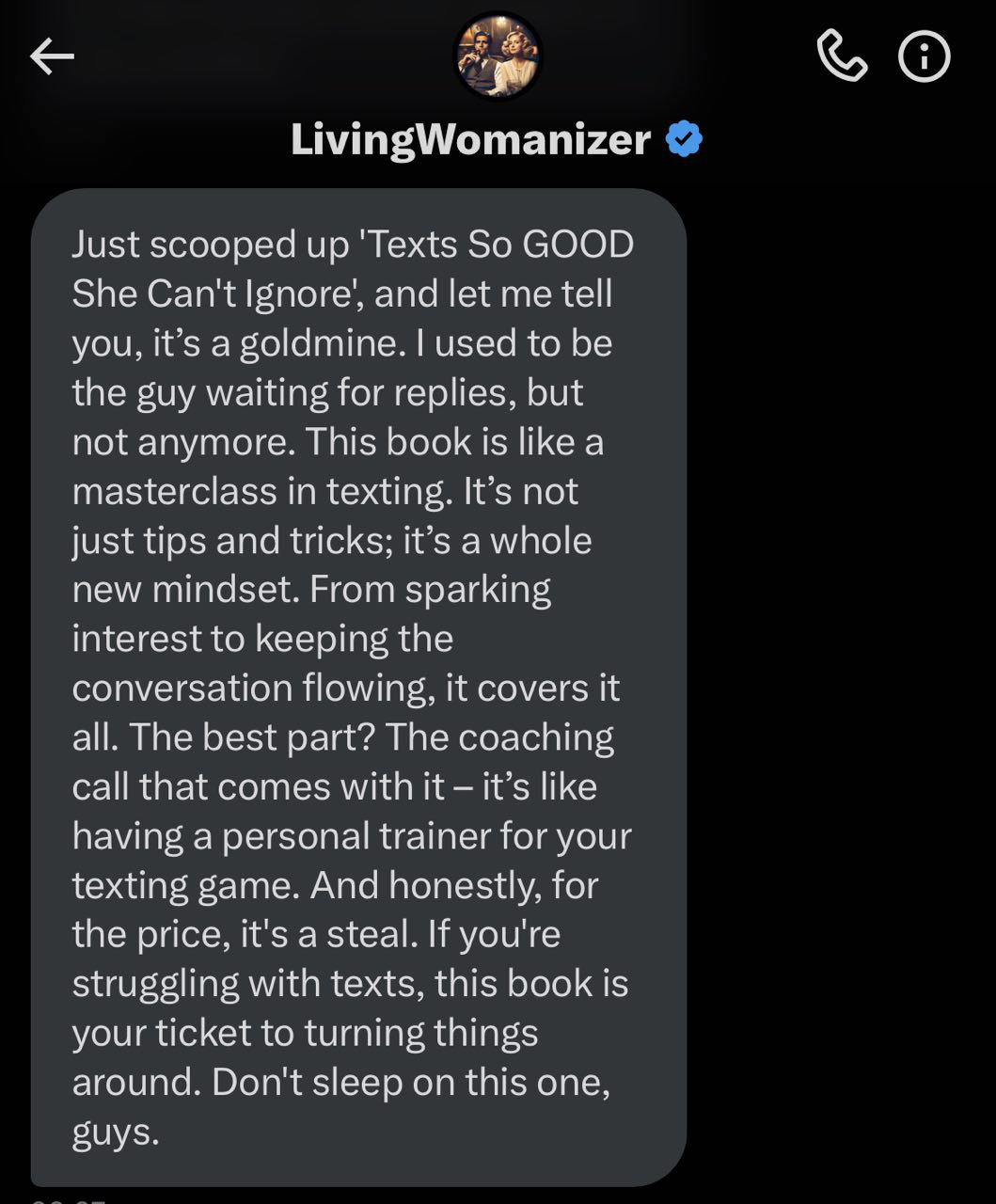 Customer testimonial