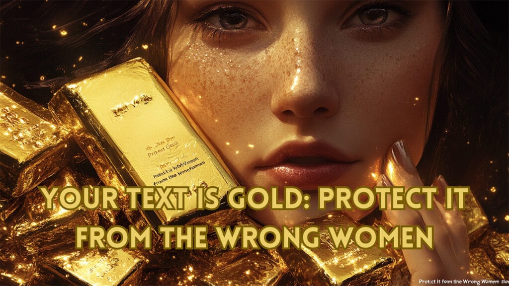 your text is gold protect it from the wrong women