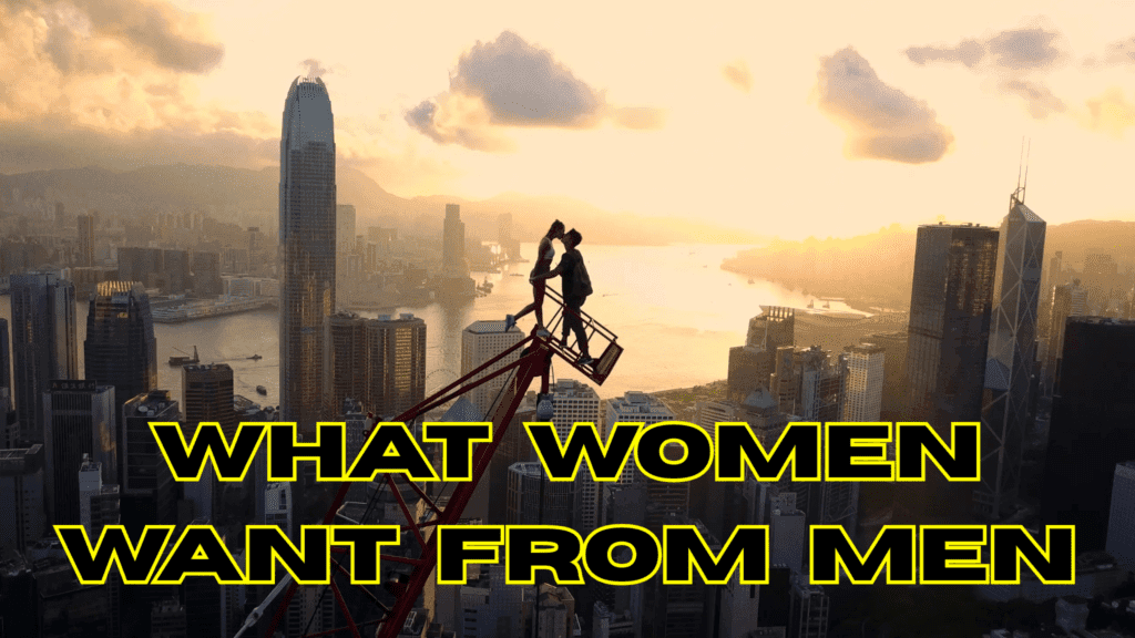 What Women Really Want From Men (That Most Men Miss): A confident man and an intrigued woman sharing subtle romantic tension, representing attraction and female psychology.